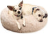 Small Dog Bed, Calming Anti-Anxiety Bed for Small Medium Large Dogs, Machine Washable, Beige