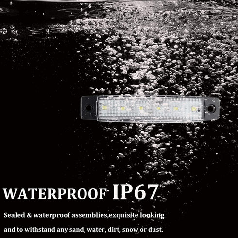 PSEQT LED Boat Interior Lights | Marine Courtesy Light Strip for Fishing, Pontoon, Kayak, Yacht (White 10Pcs)
