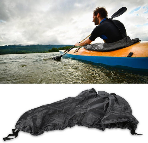 Waterproof Kayak Skirt Cover, Adjustable Nylon Spray Skirt, Waterproof Cover for Water Sports Accessory, Gray
