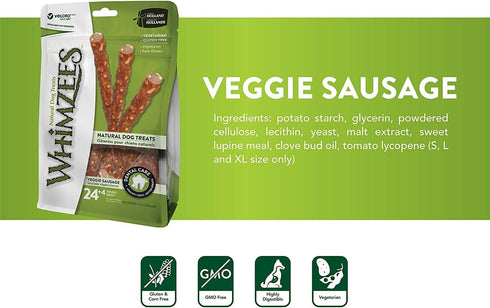 Whimzees 2 Pack Vegetable Sausage Dog Dental Sticks - Small