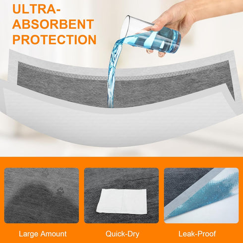 55"31", 40 Count, 6-Layer Charcoal Puppy Pads Ultra-Large Carbon Pee Pads for Dogs Odor-Control Dog Pee Pads, Dog