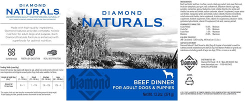 DIAMOND NATURALS 12/13.2oz Beef Dinner Can Dog