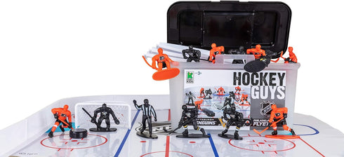 Kaskey Kids NHL Hockey Guys – Penguins vs. Flyers - 25 Pieces Set with 2 Teams & Accessories for Creative Play