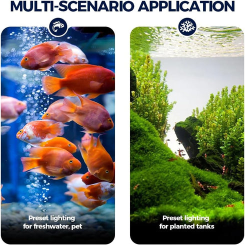 Programmable (WCL20-24B) OYO WATER Smart LED Aquarium Light with App Control, Full Spectrum RGB, Bluetooth Enabled
