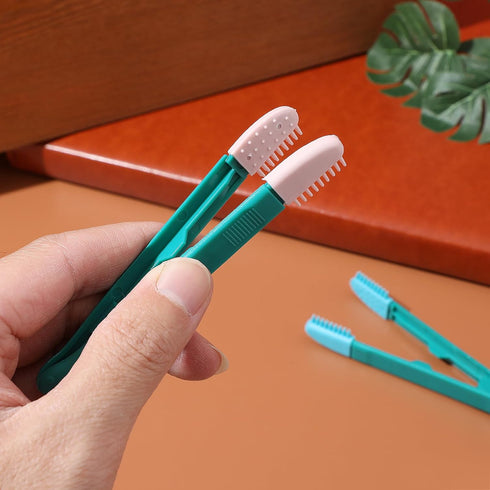 POPETPOP Cat Dog Tear Stain Remover: 2pcs Mini Grooming Comb Brush for Dogs Cats, Multifunctional Eye Comb for Removing