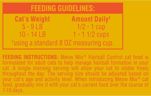 Meow Mix Hairball Control Dry Cat Food - 6.3 Pound Bag