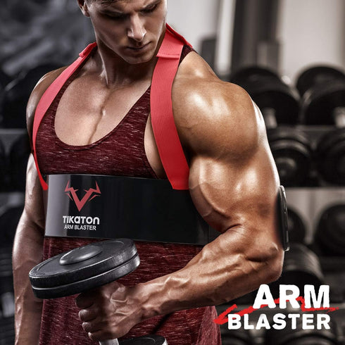 Tikaton Arm Blaster with Wrist Wraps for Biceps & Triceps, Adjustable Bicep Curl Support for Bodybuilding