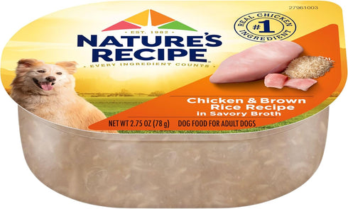 Nature's Recipe Wet Dog Food, Chicken in Broth Recipe, 2.75 Ounce Cup (Pack of 12)