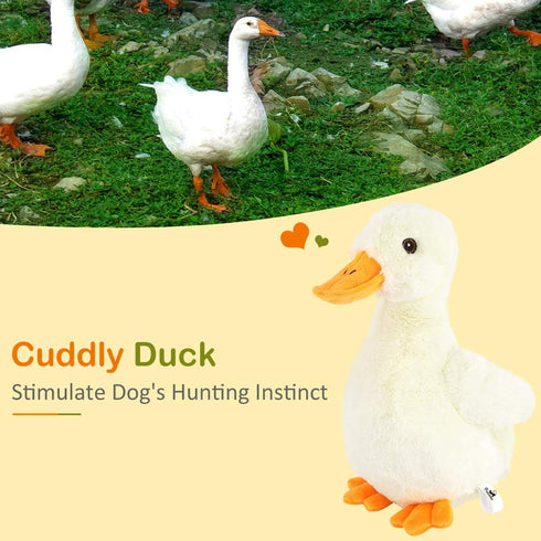 12'' Pawaboo Squeak Plush Duck Dog Toy, Large Super Soft PlushStuffed Duck-Shaped Pet Toys, Crinkle Paper Rattle Pet