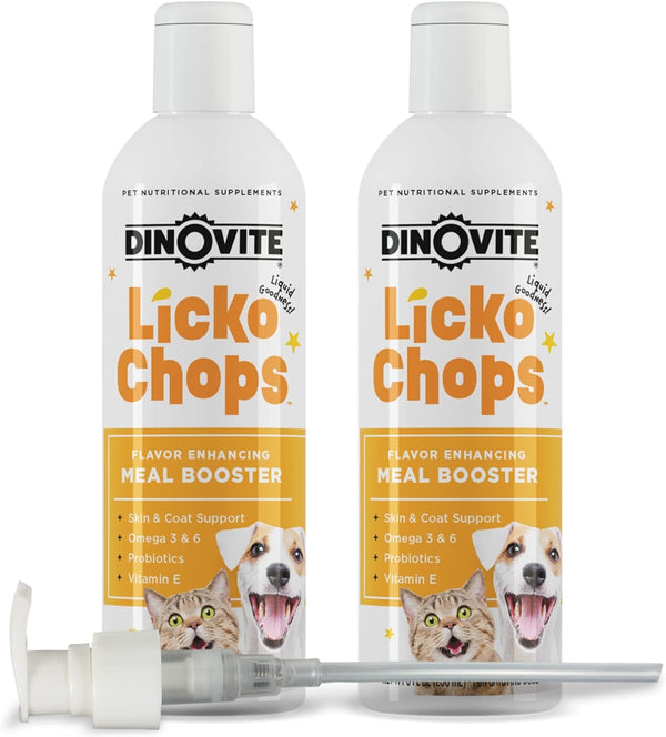 Dinovite Lickochops Supplement for Dog & Cat, Enhanced with Omega-6, 3 Fatty Acids, Probiotics, Vitamin E, 16 oz