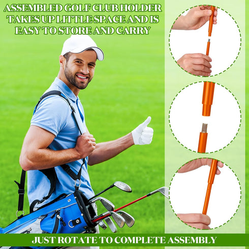 U Shaped Golf Club Holder, Detachable Stainless Steel Stand, Soft Rubber Covered