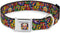 Buckle-Down Dog Collar Seatbelt Buckle - Colorful Calaveras Stacked Multi Color, 1.5 Inch Wide, 16 to 23 Inches