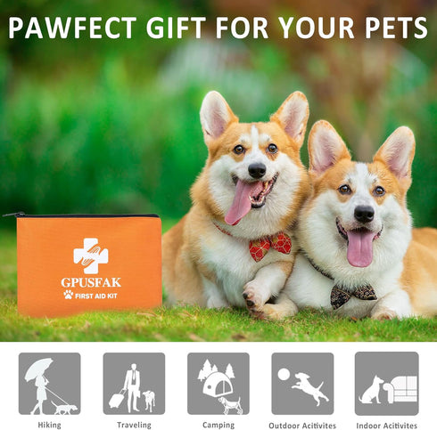 GPUSFAK Dog First Aid Kit - Pet First Aid Kit for Dogs Pet Emergency Kit with Pets First Aid Supplies for Home Camping