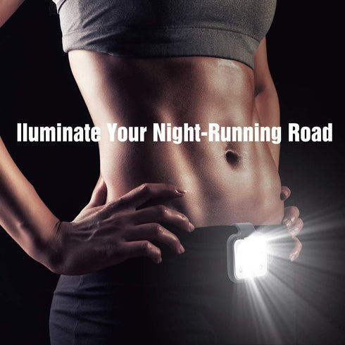 Running Light, 2Pack Reflective Safety-Light for Runners, Rechargeable LED Clip On Lights for Hiking, Running, Outdoor