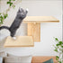 2 2 Cat Wall Shelves, Wall Mount Adult Cat Tree with Steps Sisal Scratch Mats, Solid Wood Kitten Bed Pet Climber