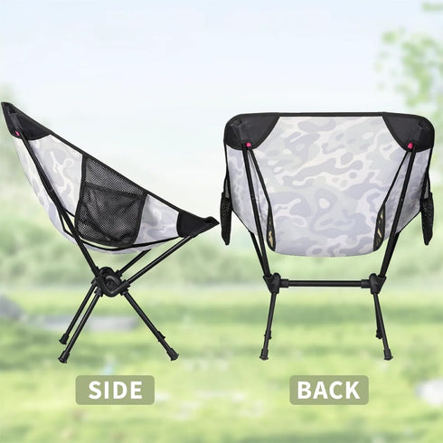 Backpacking Portable Camping Chair, Folding Chairs for Outside, Green Camouflage Lightweight Chair, Outdoor Collapsible