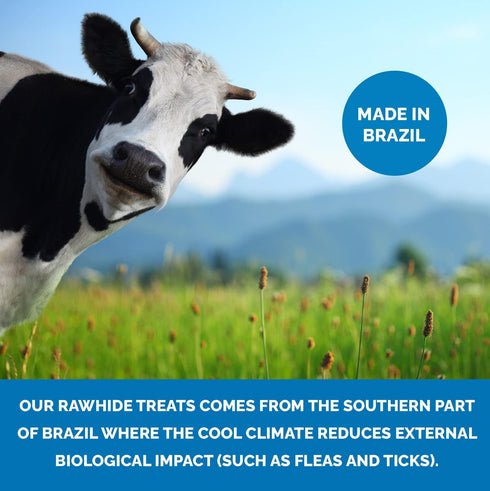 Rawhide Chips, Premium Chews, Natural Grass Fed Livestock, 3 Lbs, Improve Oral Health