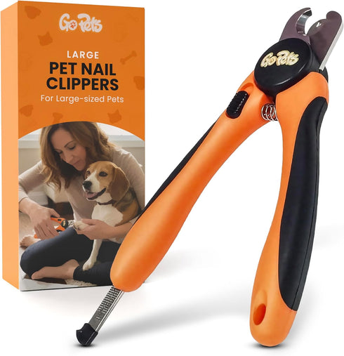 GoPets Dog Nail Clippers, Professional Pet Nail Trimmer for Large Dogs and