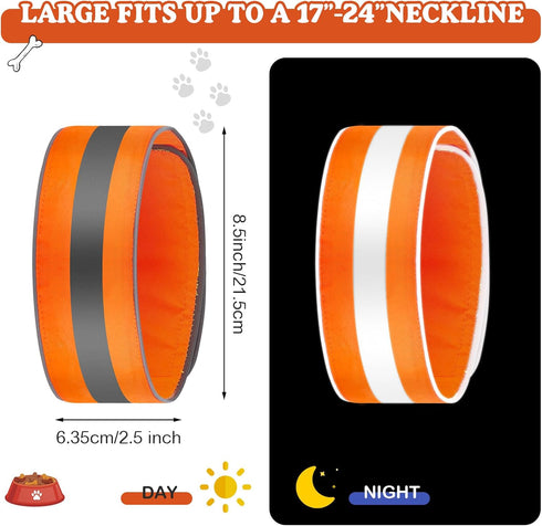 2 Pcs High Visibility Reflective Dog Collar, Adjustable Pet Collars with Quick Release Fastener for Small Medium Large