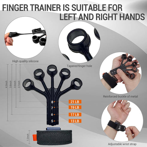 Hand Grip Strengthener, Adjustable Resistance 11-220Lbs Combo Set with Counting, Forearm Strength Trainer