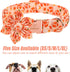 Fall Girl Dog Collar - Orange Maple Leafs Rugby Floral Collar with Safety Metal Buckle for Small, Medium, Large Dogs