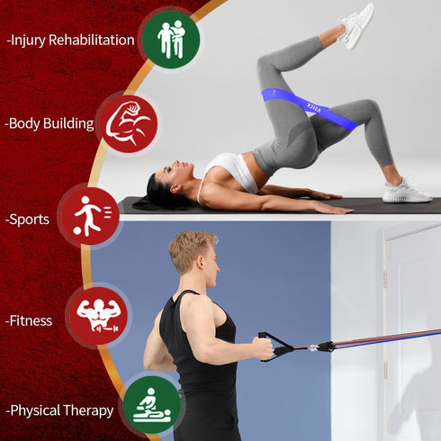 VEICK Resistance Bands for Working Out, Exercise Bands with Handles for Men and Women, Fitness Weights at Home