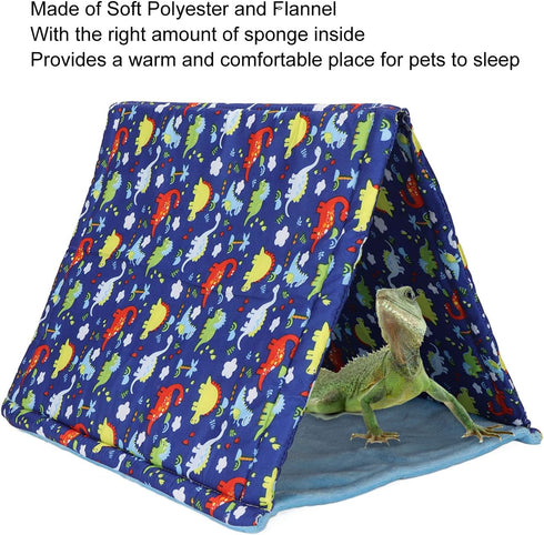 Zerodis Reptile Tent Bed, Soft Warm Washable Sleeping Tent with Cute Pattern, Suitable for Pets 30x27x26cm