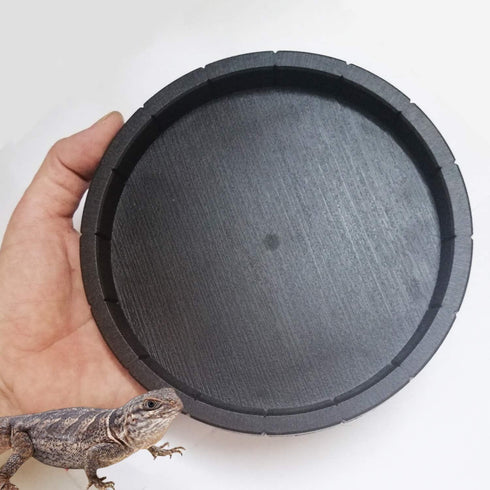 Reptile Feeding Dish Bowl - 6.7 Inches Round Food and Water Bowl for Tortoise Tank Decor
