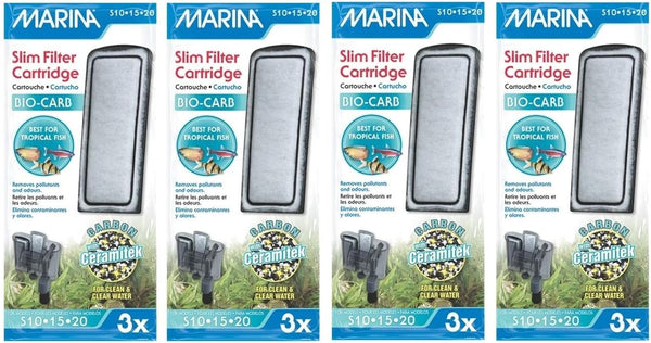 Marina Slim Filter Carbon Plus Ceramic Cartridge, 12-Count