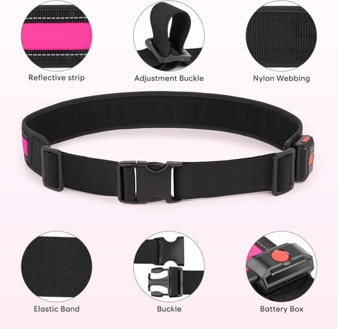 Illumifun LED Running Belt - USB Rechargeable Light Up Sash for High-Visibility Running, Cycling, Nighttime Activities