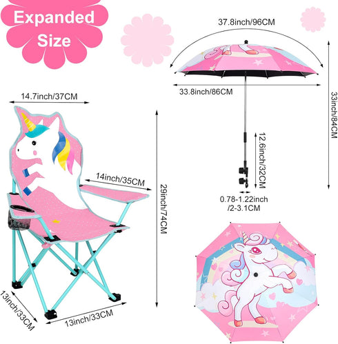 Kids Outdoor Folding Chair with Cup Holder - Fun Camping Chair for Children