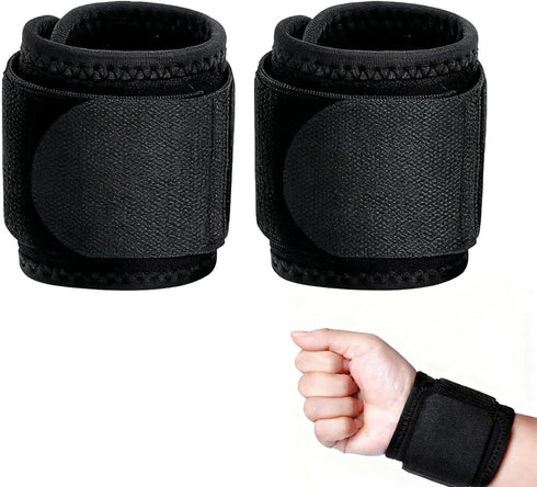 Nextpal 2 Pcs Sports Wrist Wraps for Weightlifting, Carpal Tunnel Wrist Brace with Adjustable Compression, Gym