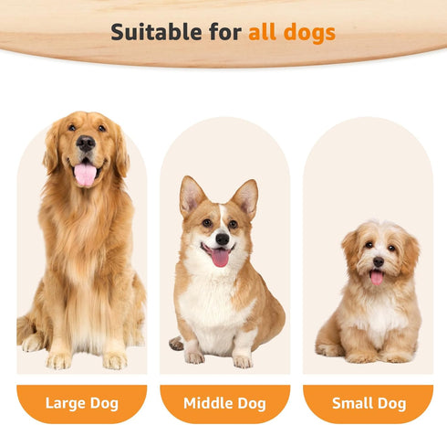 LOOBANI Wooden Dog Puzzle Toys - Interactive Slow Feeder IQ Training Toys for Small to Large Dogs, Dog Bone Pattern
