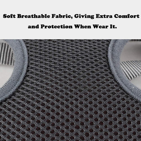 Dog Harness and Leash Set: Soft Mesh No Pull Vest with Bowtie for Small Dogs & Cats (Large, Grey Plaid)