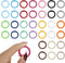 Penitue 34pcs Spring O Rings, 0.94in Colorful Round Snap Keyring Metal Carabiner Clips