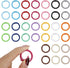 Penitue 34pcs Spring O Rings, 0.94in Colorful Round Snap Keyring Metal Carabiner Clips