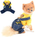 SELMAI Dog Outfits for Small Dogs - Spring Shirts Denim Bib Pants, 2 Pockets Jumpsuits for Cats & Puppies, Autumn