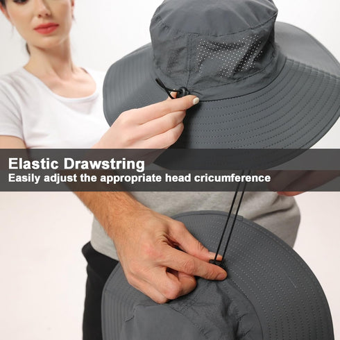 Rosoz Boonie Bucket Hat for Men Women, Wide Brim Cooling Fishing Hat - Breathable UV Protection for Beach Garden