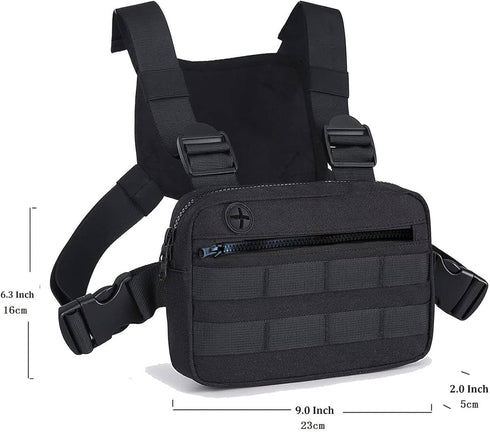 Outdoor Chest Bag for Men, Lightweight EDC Chest Pack with Built-In Phone Holder
