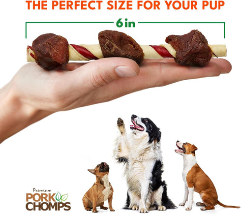 Pork Chomps Premium 6CT Meaty Skewers, 3.98 Ounce (Pack of 1)