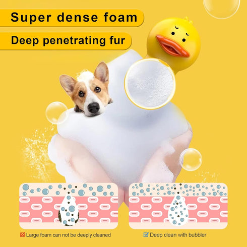 Electric Dog Shampoo Dispenser, Dog Shampoo Sprayer Duck Foamer for Bathtub and Kitchen Sink Cleaning