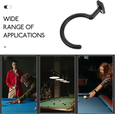 Kichvoe Billiard Cue Holder Pool Table Accessory Multi-function Snooker Hook Wear-resistant Black Iron Hook for Pool