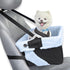 Dog Car Seat for Small Dogs - Blue Booster Seat, Washable, Adjustable, Collapsible Pet Travel Carrier Bed