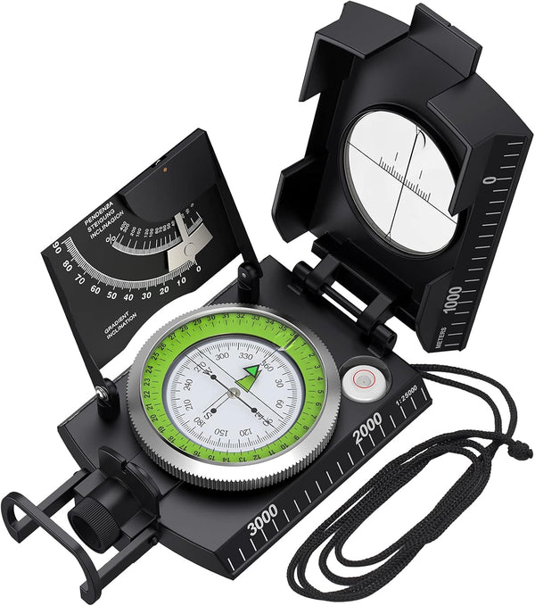 Proster IP65 Hiking Compass with Sighting Clinometer, Waterproof Metal Camping Compass