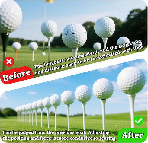 UOMIO Setter Golf Tee Height Adjuster - Premium Tee Height Elevator Tool Height Measuring Device for Consistent Drives