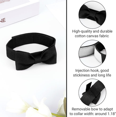 Segarty Bow Ties for Dogs - Adjustable Black Bowtie Collar for Small Medium Dogs, Durable Cats Neck Tie Tuxedo Grooming