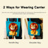 Dog Tote Bag with Zipper, Cat Shoulder Carrier, Lion-Shaped Pet Canvas Bag for Daily Use Walking Travel (L, Acid Blue)