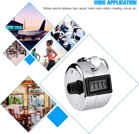 SLTG2020 2PCS Set 4 Counter Portable Digit Handheld Number Click Golf Tally Recorder