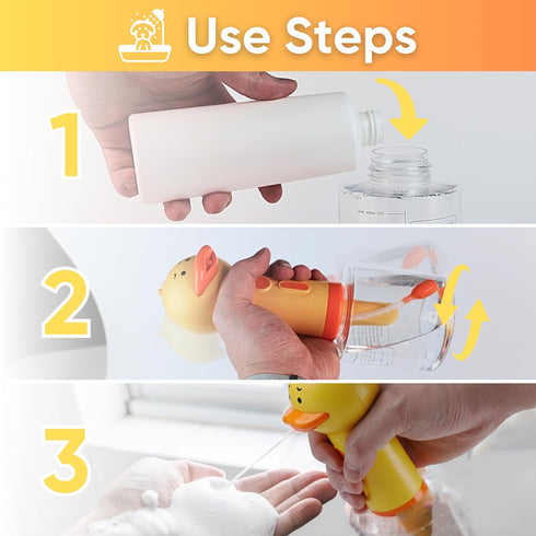 Electric Dog Shampoo Dispenser, Dog Shampoo Sprayer Duck Foamer for Bathtub and Kitchen Sink Cleaning
