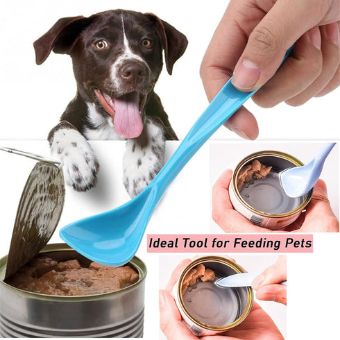 WAFJAMF Silicone Pet Can Covers, Dog Cat Food Can Lids and Spoons, Universal BPA Free, 2 Pack